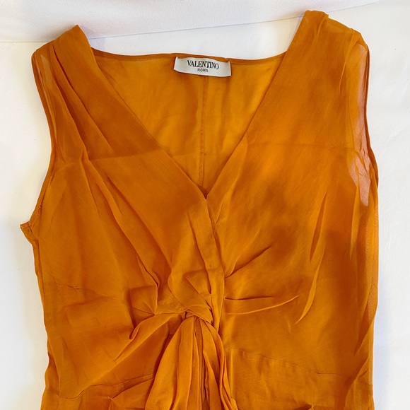 Vintage Valentino Silk Blouse, Burnt Orange - Picture 2 of 6